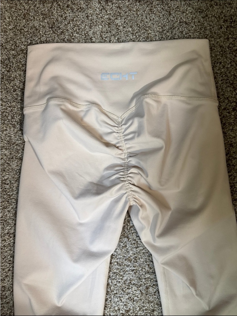 ECHT High-Waist Ruched Leggings - Light Beige